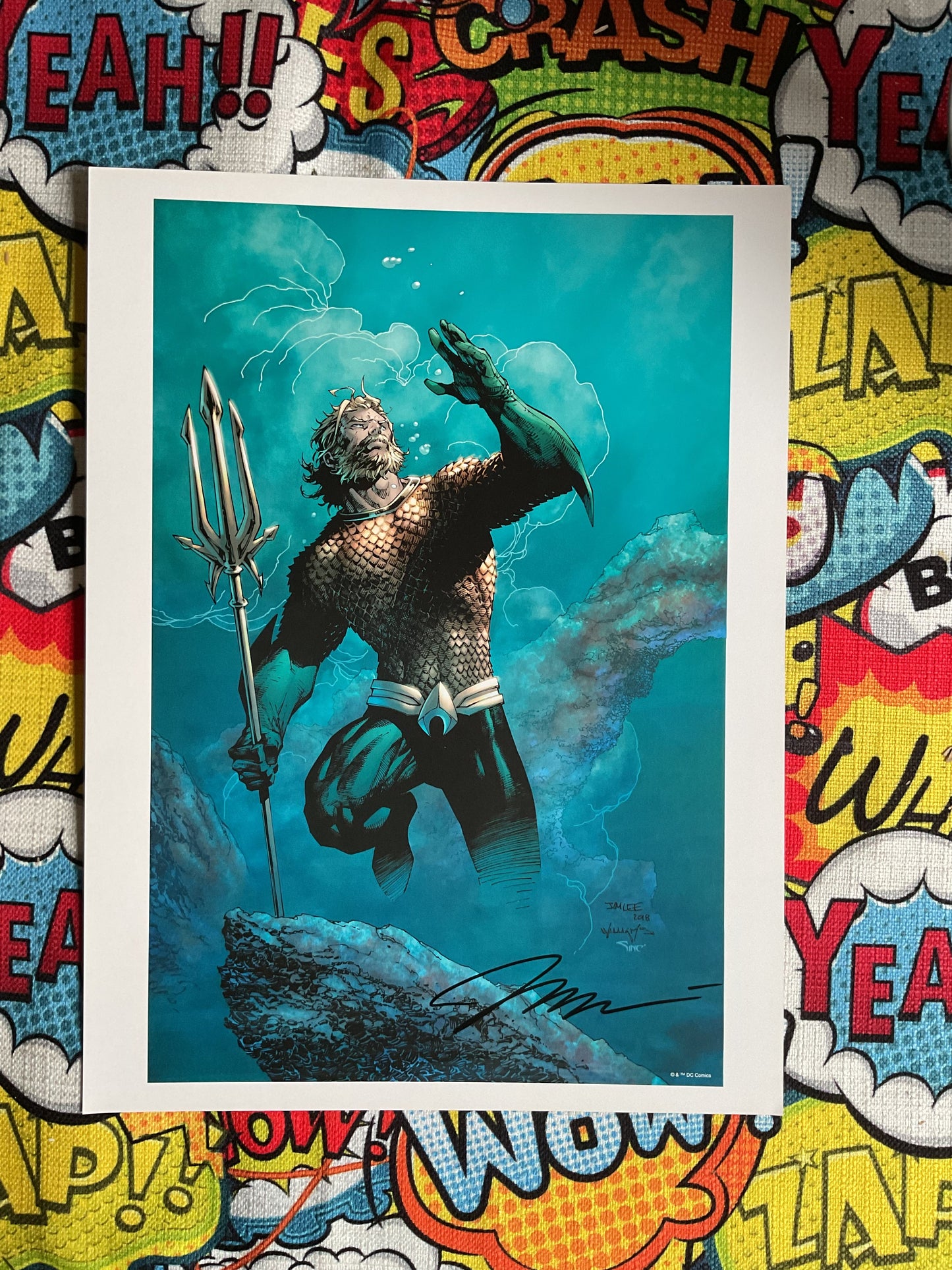 Aquaman poster signed by Jim Lee