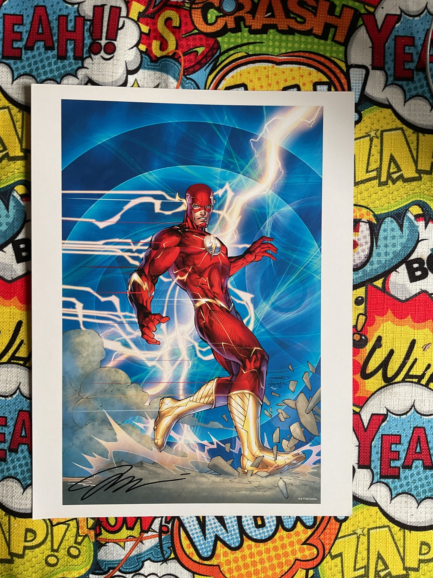 Flash poster signed by Jim Lee