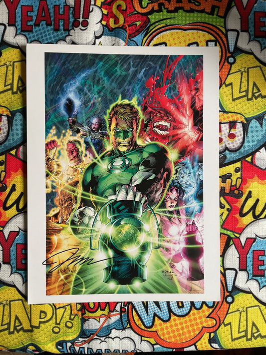 Green Lantern poster signed by Jim Lee